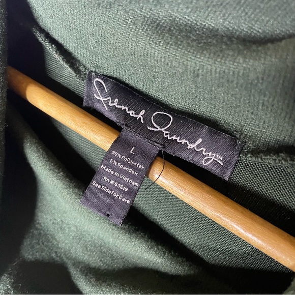 French Laundry Green Fringe Cowl Neck Sweater Large - Picture 3 of 5